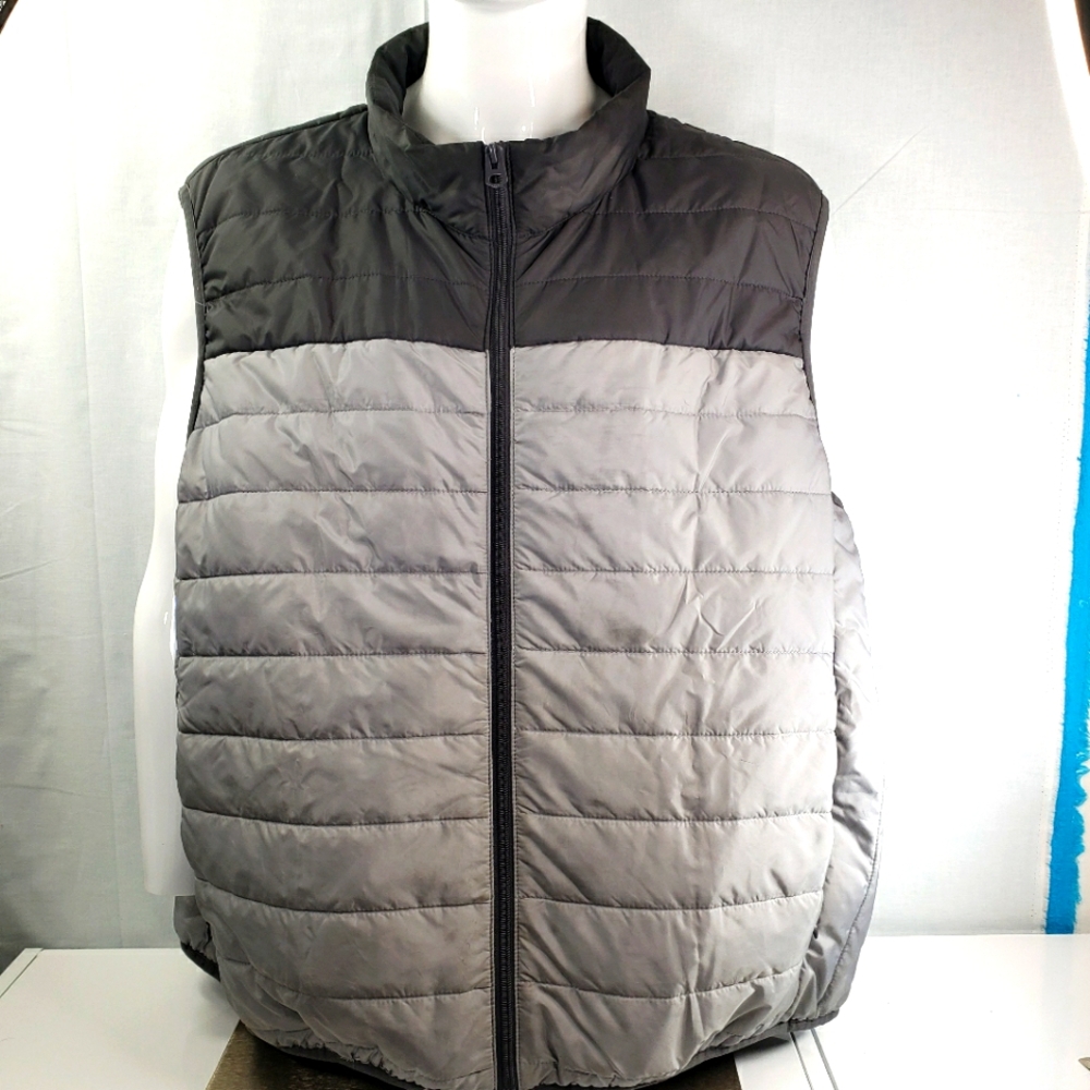 John Bartlett Consensus Full Zip Puffer Vest Gray… - image 1